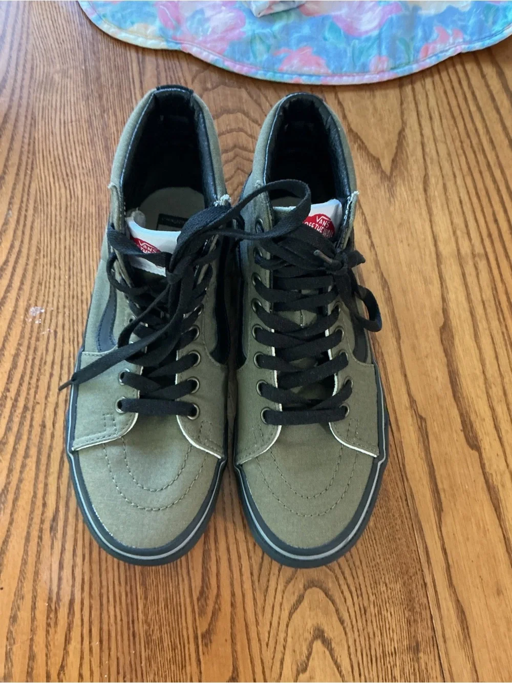 Vans  High-Top Sneakers in Olive Green and Black